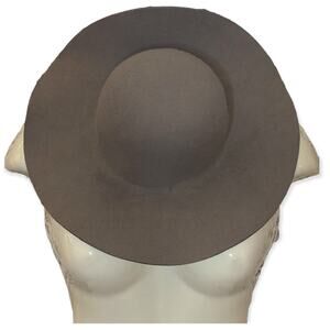 Gray Wool Felt Floppy Wide Brim Bowler Fashion Hat Goth Fall Spoopy Alt